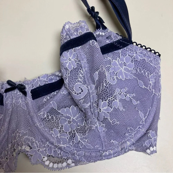 VICTORIA'S SECRET Dream Angels Push Up Without Padding Bra Purple Black 32DD - Picture 3 of 5